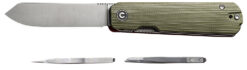 Civivi Knives C21004B-1 Sendy  2.83" Folding Spey Point Plain Satin Nitro-V Steel Blade. Green Textured G10 Handle