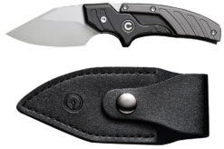 Civivi Knives C21036-3 Typhoeus  2.27" Adjustable Fixed Stonewashed Plain 14C28N Steel Blade, 3.98" Black/Gray Textured Aluminum Handle
