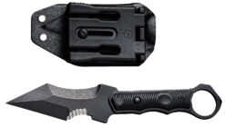 Civivi Knives C20037B-1 Orthrus  3.76" Fixed Karambit/Straight Black Stonewashed Nitro-V Steel Blade, 4.30" Black w/Finger Ring G10 Handle