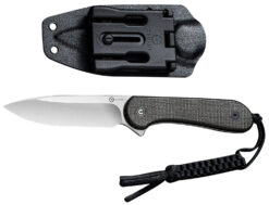 Civivi Knives C2105B Elementum  3.98" Fixed Plain Satin D2 Steel Blade, 4.50" Dark Green Micarta Handle
