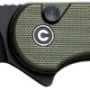Civivi Knives C18062P-3 Elementum II  EDC 2.96" Folding Drop Point Plain Black Stonewashed Nitro-V Steel Blade, OD Green Textured G10 Handle