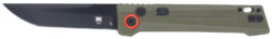 CobraTec Knives CTIFRODG Inferno  3.50" OTF Tanto Plain Black TiCN D2 Steel Blade, 4.75" OD Green Textured Handle