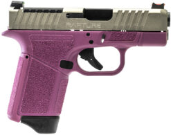 Gforce Arms GF932512PIN Rapture  Sub-Compact Frame 9mm Luger 12+1 3.25" Black Steel Barrel, Nickel Steel Optic Cut/Serrated Slide, Pink Cerakote Polymer Frame, Shield RMSc/RMR Footprint