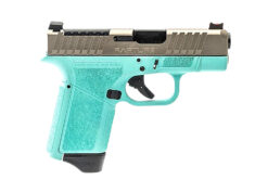 Gforce Arms GF932512RN Rapture  Sub-Compact Frame 9mm Luger 12+1 3.25" Black Barrel, Nickel Steel Optic Cut/Serrated Slide, Robin Egg Blue Cerakote Polymer Frame, Shield RMSc/RMR Footprint
