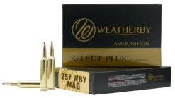 Weatherby F257100SCO Select Plus  257Wthby Mag 100gr Swift Scirocco 20 Per Box/10 Case