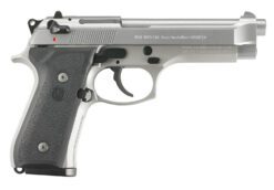 Beretta USA JS92F510 92FS Inox Full Size Frame 9mm Luger 10+1 4.90" Satin Steel Barrel, Satin Stainless Steel Serrated Slide, Satin Anodized Aluminum Frame, Black Stippled Rubber Grip