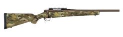 Mossberg 28275 Patriot  Compact 22-250 Rem 5+1 18" Patriot Brown Cerakote Threaded Bull Barrel, Patriot Brown Cerakote Steel Receiver w/Picatinny Rail, MultiCam Fixed Synthetic Stock