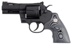 Colt Mfg PYTHONBM3FO Python  357 Mag/38 Special 6 Shot 3" Matte Blued Vent Rib Carbon Steel Barrel, Cylinder & Frame, Black/Gray G10 Grip, Exposed Hammer