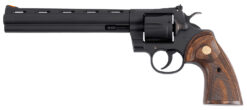 Colt Mfg PYTHONBM8WTS Python  357 Mag/38 Special 6 Shot 8" Matte Blued Vent Rib Carbon Steel Barrel, Cylinder & Frame, Wood Grip, Exposed Hammer