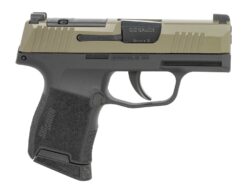 Sig Sauer 3659GXR3P P365  Micro-Compact 9mm Luger 10+1 3.10" Black Barrel, Moss Green Stainless Steel Optic Ready/Serrated Slide, Black Alloy Frame w/Accessory Rail, Textured Grip, RMSc Footprint