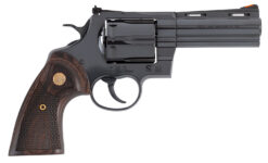 Colt Mfg ANACONDABP4WTS Anaconda  Large 44 Mag 6 Shot 4.25" Blued Vent Rib Barrel, Cylinder, Steel Frame, Hogue Finger Grooved Grip, Exposed Hammer