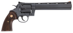 Colt Mfg ANACONDABP8WTS Anaconda  Large 44 Mag 6 Shot 8" Blued Vent Rib Barrel, Cylinder, Drilled & Tapped Steel Frame, Hogue Finger Grooved Grip, Exposed Hammer