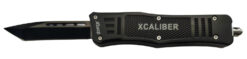 Xcaliber Knife Company  45 ACP  3.25" OTF Tanto Plain Black 440C SS Blade, 4.64" Steel Handle