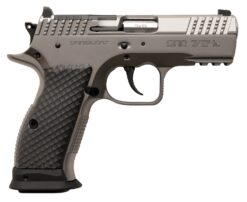 Sarsilmaz SAR7/24C 7/24  Compact 9mm Luger 17+1 Matte Stainless Steel Frame w/Beavertail & Picatinny Rail, Black Polymer Grip