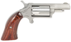 North American Arms 22MGBG Mini-Revolver  Sports South Exclusive 22 WMR 5 Shot 1.63" Stainless Steel Barrel, Frame & Cylinder, Wood Boot Grip, Exposed Hammer