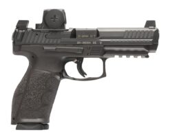 HK 81001352 VP9A1 F w/Optic 9mm Luger 10+1 4.53" Black Barrel & Steel Serrated w/Optic Slide, Black Polymer Frame w/Picatinny Rail, Textured Grip, Vortex CCW