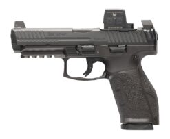 HK 81001351 VP9A1 F w/Optic 9mm Luger 15+1 4.53" Black Barrel & Steel Serrated w/Optic Slide, Black Polymer Frame w/Picatinny Rail, Textured Grip, Vortex CCW