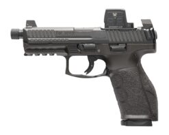 HK 81001365 VP9A1 X Tactical w/Optic Full Size 9mm Luger 15+1 4.70" Black Threaded Barrel, Black Steel Serrated w/Optic Slide, Black Polymer Frame w/Picatinny Rail, Textured Grip, Vortex CCW