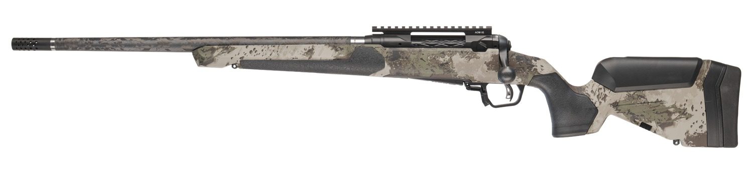 Savage Arms 32722 110 UltraLite Pro Full Size 308 Win 3+1 20" Carbon Fiber Barrel, Savage Woodland Camo Accufit V2 Synthetic Stock, Left Hand