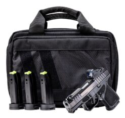 Rost Martin RM1SBLKOSP10CA(COMP)-P RM1S Comp Bundle *CA Compliant 9mm Luger 10+1 3.60" Compensated Barrel, Black Nitron Steel Integrated Compensator/Serrated w/Optic Slide, Black Polymer Frame w/Picat