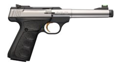 Browning 051616490 Buck Mark Camper SR 22 LR 10+1 5.90" Stainless Threaded Bull Barrel, Matte Black Aluminum Receiver, Black Overmolded UFX Grip