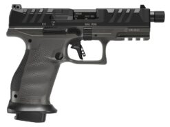 Walther Arms 2871947 PDP Pro SD Compact 9mm Luger 10+1 4.60" Black Threaded Barrel, Black Optic Ready/Serrated Slide, Tungsten Gray Polymer Frame w/Picatinny Rail, Textured Polymer Grip