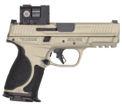 Smith & Wesson 14634 M&P9 M2.0 Spec VI Bundle 9mm Luger 15+1 4" Black Armornite Ported Barrel, Champagne Cerakote Stainless Steel Ported/Serrated w/Optic Slide &  Aluminum Frame w/Picatinny Rail, Inte