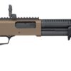 Mossberg 50233 590R  12 Gauge Pump 3" 6+1 18.50" Black Parkerized Integrated Heat Shield Barrel, Flat Dark Earth Cerakote Receiver w/Picatinny Rail, Black Chisel Folding Synthetic Stock, Black Magpul