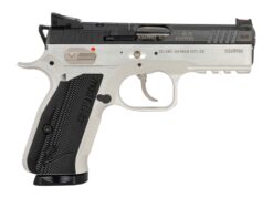 CZ-USA 86156 Shadow 2  Compact Frame 9mm Luger 15+1 4" Stainless Black Optic Ready/Serrated Slide, Silver Aluminum Frame w/Beavertail & Picatinny Rail, Black Duralumin Grip