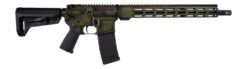 Shark Coast Tactical 300-044-1000-14 Distressed 5.56 NATO 30+1 16" Black Melonite Threaded Barrel, Green Distressed Cerakote Aluminum Receiver w/Picatinny Rail, M-LOK Handguard, Magpul MOE SL Black Po
