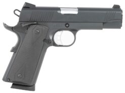 Tisas Arms 10100121 1911  Carry 9mm Luger 9+1 4.25" Black Cerakote Carbon Steel Serrated Slide & Frame w/Beavertail, Black Rubber Grip