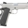 Tisas Arms 10100123 1911  Carry 45 ACP 8+1 4.25" Stainless Steel Serrated Slide & Frame w/Beavertail, Black Rubber Grip
