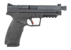 Tisas Arms 15000201 PX-9  9mm Luger 20+1 5.10" Black Threaded Barrel, Black Cerakote Carbon Steel Optic Cut/Serrated Slide & Frame w/Picatinny Rail, Black Rubber Grip, RMR Footprint