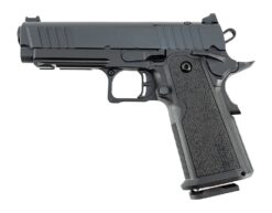 Tisas Arms 12500018 1911 DS Carry 9mm Luger 17+1 4.25" Black Cerakote Carbon Steel Serrated Slide, Black Cerakote Carbon Steel Frame w/Accessory Rail & Beavertail, Polymer Grip