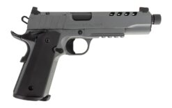 Tisas Arms 10100556 1911 Night Stalker SF 45 ACP 8+1 5.11" Black Threaded Barrel, Gray Cerakote Carbon Steel Lightening Cut/Serrated Slide, Gray Cerakote Carbon Steel Frame w/Beavertail & Picatinny Ra