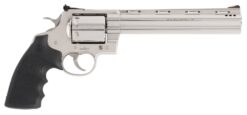 Colt Mfg KODIAKSP8RTS Kodiak  44 Mag 6 Shot 8" Stainless Ported Vent Rib Barrel, Stainless Unfluted Cylinder & Stainless Steel Frame, Black Rubber Grip, Exposed Hammer