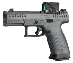 CZ-USA 01582 P-10 C w/Optic Compact Frame 9mm Luger 10+1 4" Black Nitride Integral Compensator Barrel, Black Nitride Steel Serrated w/Optic Slide, Black Polymer Frame w/Accessory Rail Textured Grip, A