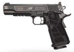 Kimber Mfg, Inc 3700895 DS Warrior Boot Campaign 9mm Luger 20+1 5" Matte Stainless Deep Crown Barrel, KimPro Black Engraved/Optic Cut/Serrated Slide, Black Stainless Steel Frame w/Beavertail & Picatin