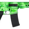 Shark Coast Tactical SCC06247AGRN-P Anime-15 Green 5.56 NATO 30+1 10.50" Black Nitride Threaded Barrel, Green Cerakote Aluminum Receiver w/Picatinny Rail, M-LOK Handguard, Black Polymer SB Tactical SB