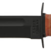 Ka-Bar 1217 USMC Fight/Utility 7" Fixed Clip Point Plain Black 1095 Cro-Van Blade. Brown Leather Handle. Includes Sheath