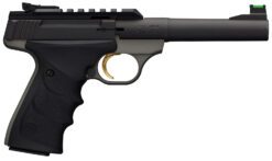 Browning 051530490 Buck Mark Plus Practical 22 LR 10+1 5.50" Tapered Bull Barrel, Matte Black Optic Ready/Serrated Steel Slide, Matte Gray Aluminum Frame, Black Ultragrip RX Grips