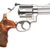 Smith & Wesson 150713 Model 686 Plus Deluxe 357 Mag or 38 S&W Spl +P Stainless Steel 3" Barrel & 7rd Cylinder,  Satin Stainless Steel L-Frame, Textured Wood Grip, Internal Lock