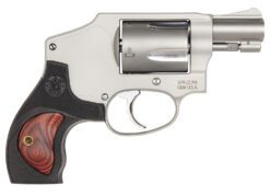 Smith & Wesson 10186 Performance Center Model 642 38 S&W Spl +P 5rd 1.88" Stainless Steel Barrel, Fluted Cylinder, Matte Silver Aluminum Frame with Black Polymer with Integrated Wood Insert Grip