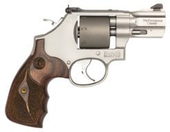 Smith & Wesson 10227 Performance Center Model 986 9mm Luger 7rd 2.50" Stainless Steel Barrel with Recessed Crown, Unfluted Cylinder, Stainless Steel Frame with Custom Wood Grip Includes Moon Clips