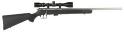 Savage Arms 95200 93 FVSS XP Full Size 22 WMR 5+1 21" Matte Stainless Heavy Barrel, Matte Drilled & Tapped Stainless Steel Receiver, Matte Black Fixed Synthetic Stock, 3-9x40mm Duplex, Right Hand