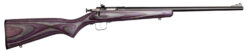 Crickett KSA2227 Youth  22 LR 1rd 16.12" Blued Barrel & Receiver, Fixed Front/Adjustable Rear Sights, Purple Laminate Stock w/11.5" LOP, Rebounding Firing Pin Safety