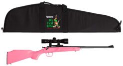 Crickett KSA2220BSC Youth Package Youth 22 LR 1rd 16.12" Blued Single Shot Barrel, Blued Stainless Steel Receiver, Pink Fixed Synthetic Stock, Right Hand