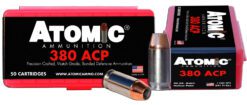 Atomic Ammunition 00414 Pistol Precision Craft 380ACP 90gr Hollow Point 50 Per Box/10 Case