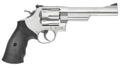 Smith & Wesson 163606 Model 629  44 Rem Mag or 44 S&W Spl Stainless Steel 6" Barrel & 6rd Cylinder, Satin Stainless Steel N-Frame,  Red Ramp Front/White Outline Rear Sights