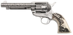 Taylors & Company OG1407 1873 Cattle Brand 357 Mag 6rd 5.50" Nickel Engraved Imitation Stag Grip